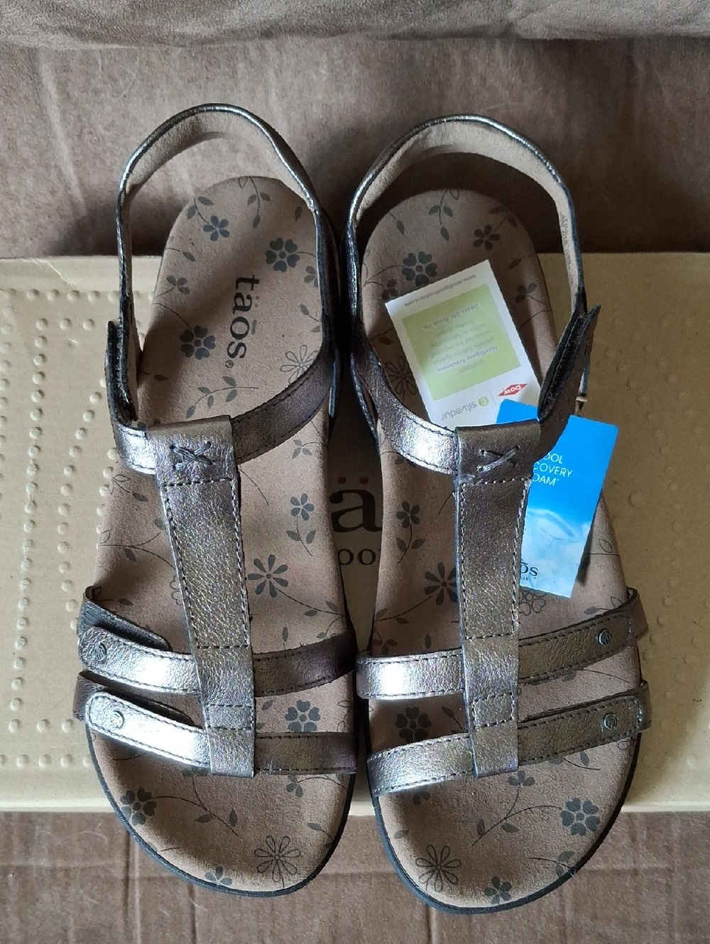 Taos Metallic Bronze T-Strap Sandals